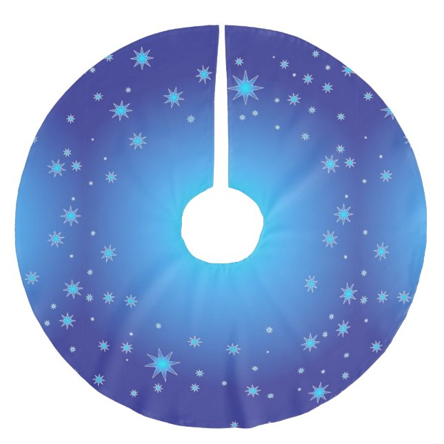 Jupon De Sapin En Polyester Brossé Formes géométriques bleues (Devant)