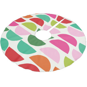 Jupon De Sapin En Polyester Brossé Formes géométriques colorées de Noël modernes