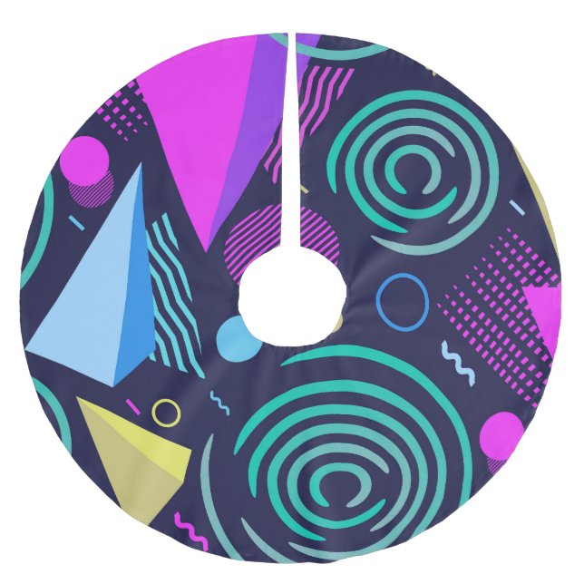 Jupon De Sapin En Polyester Brossé Formes géométriques de style Memphis (Devant)