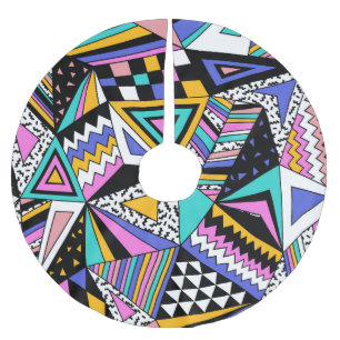 Jupon De Sapin En Polyester Brossé Formes géométriques rétro : Vintage coloré.