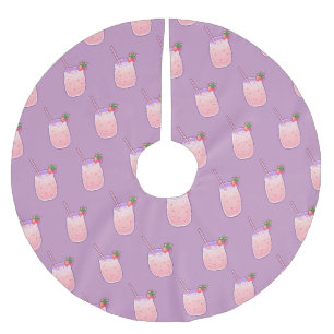 Jupon De Sapin En Polyester Brossé Fraise Kawaii Pixel Food Pastel Sweet Purple