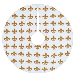 Jupon De Sapin En Polyester Brossé Français élégant Gold Fleur De Lis Symbols