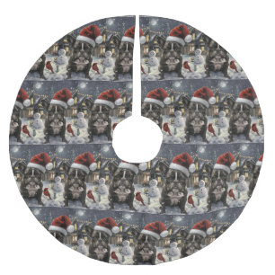 Jupon De Sapin En Polyester Brossé French Bulldog Winter Wonderland Christmas Joie