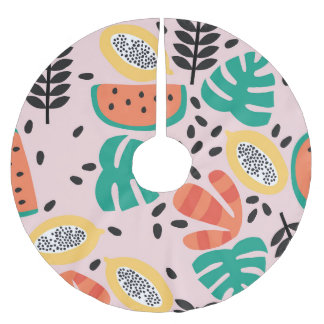 Jupon De Sapin En Polyester Brossé Fruit Design : Design Motif Vintage.