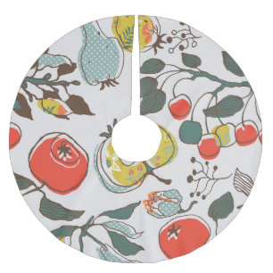 Jupon De Sapin En Polyester Brossé Fruits assortés, motif sans couture colorée.