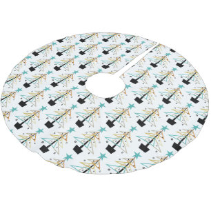 Jupon De Sapin En Polyester Brossé Funky rétro Abstrait sapin de Noël milieu du siècl