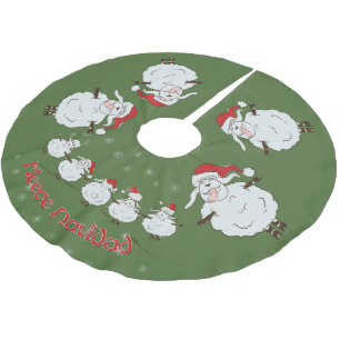 Jupon De Sapin En Polyester Brossé FUNNY Christmas Sheep Fleece Navidad