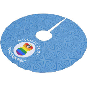 Jupon De Sapin En Polyester Brossé Gay pride Angel Black Cheveux Hanoukka Drapeau per
