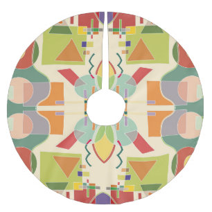 Jupon De Sapin En Polyester Brossé Géométrie Artistique : Motif coloré sans couture