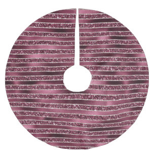 Jupon De Sapin En Polyester Brossé Glam Burgundy Rouge Rose Blush Parties scintillant