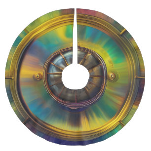 Jupon De Sapin En Polyester Brossé Gold Blue Aqua turquoise abstrait