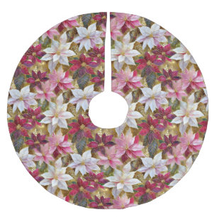 Jupon De Sapin En Polyester Brossé Gold Burgundy Bronze rose Rouge blanc Poinsettia