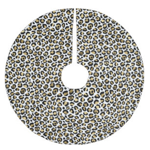 Jupon De Sapin En Polyester Brossé Gold Glam Black Leopard