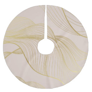 Jupon De Sapin En Polyester Brossé Golden Lines : Luxury Vintage Motif.