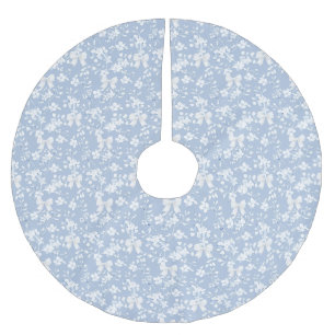 Jupon De Sapin En Polyester Brossé Grand-millénaire Blanc Floral Chinoiserie Bows