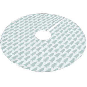 Jupon De Sapin En Polyester Brossé Graphique d'arbre de Noël bleu géométrique moderne