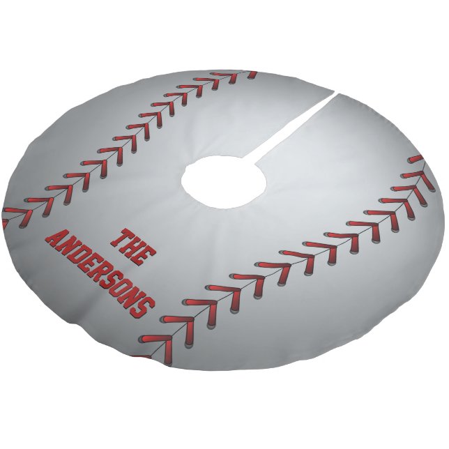 Jupon De Sapin En Polyester Brossé Graphique de baseball (Angle)