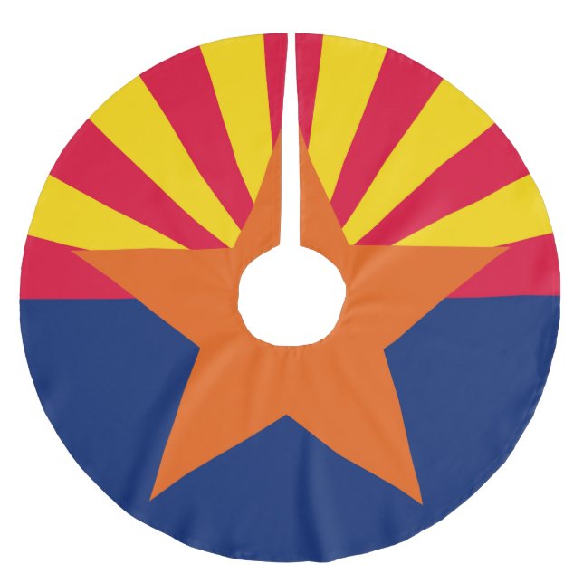 Jupon De Sapin En Polyester Brossé Graphique Drapeau dynamique de l'état de l'Arizona (Devant)
