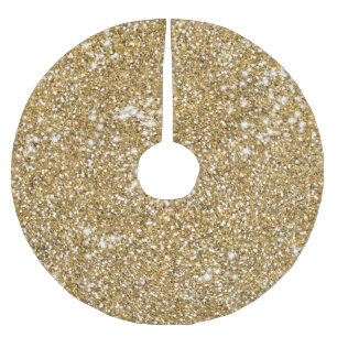 Jupon De Sapin En Polyester Brossé Graphisme à texture de paillettes jaune doré faux