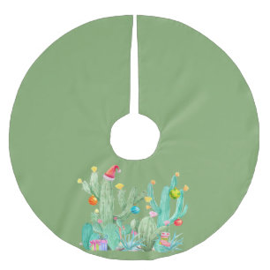 Jupon De Sapin En Polyester Brossé Green Cactus Cactus Désert Noël