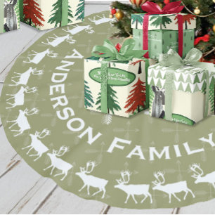Jupon De Sapin En Polyester Brossé Green Joyer Noël Nom de famille Reinder Flèches