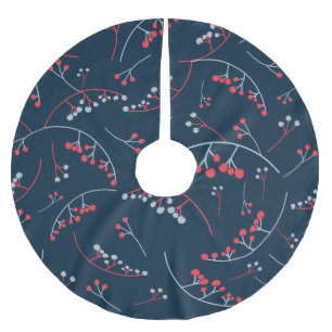 Jupon De Sapin En Polyester Brossé Gris rouge moderne sur baies bleu marine illustrat