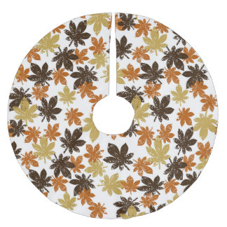 Jupon De Sapin En Polyester Brossé Grunge Leaf : Motif Arrière - plan sans couture.