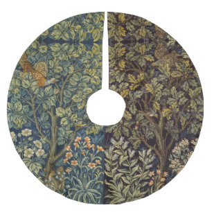Jupon De Sapin En Polyester Brossé Guillaume Morris Faisan Oiseau Arbre Fleur