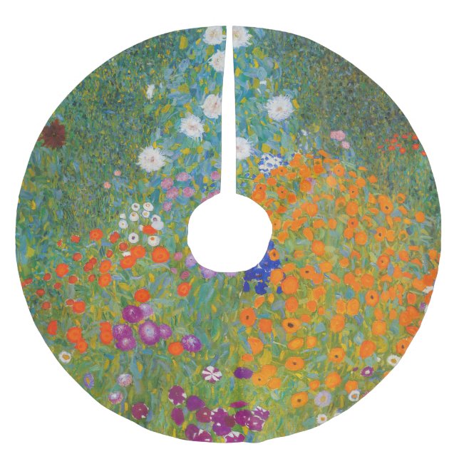Jupon De Sapin En Polyester Brossé Gustav Klimt - Jardin des fleurs (Devant)