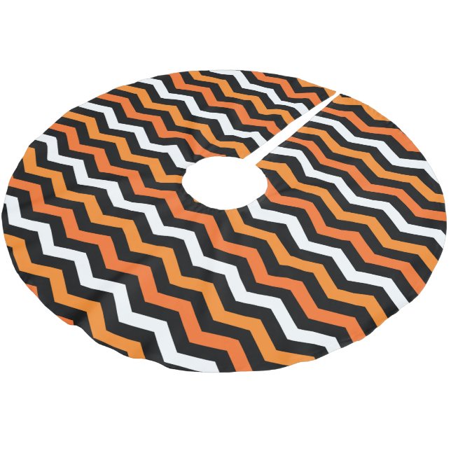 Jupon De Sapin En Polyester Brossé Halloween Chevron Stripe (Angle)