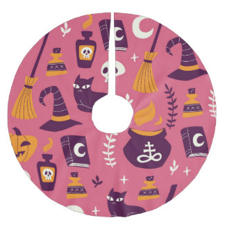 Jupon De Sapin En Polyester Brossé Halloween dessiné à la main, motif éffrayant sans