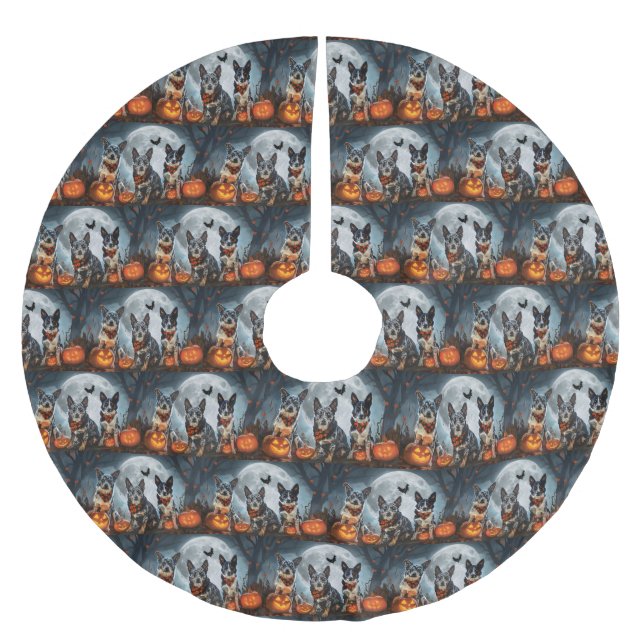 Jupon De Sapin En Polyester Brossé Halloween Éffrayant (Devant)