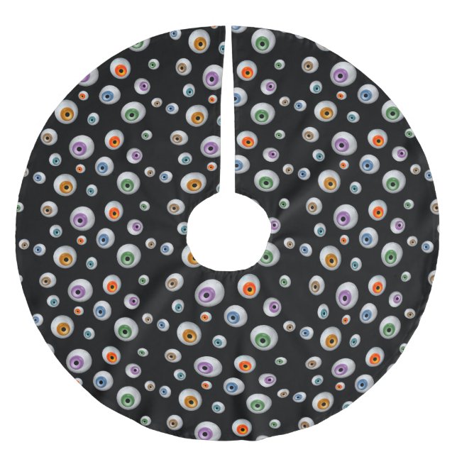 Jupon De Sapin En Polyester Brossé Halloween Zombie Bloodshot Eyeball (Devant)