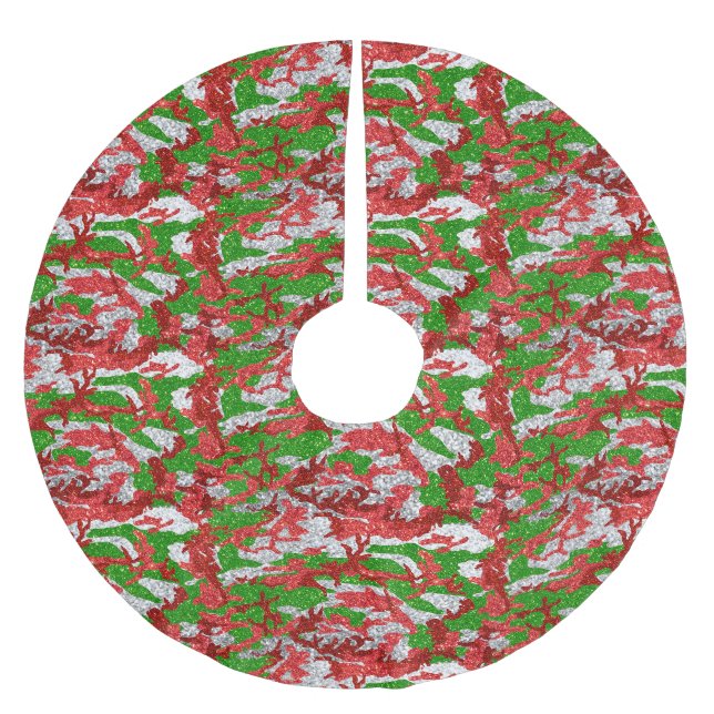 Jupon De Sapin En Polyester Brossé Haus De Camo Motif Silver Xmas (Devant)