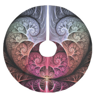 Jupon De Sapin En Polyester Brossé Heartbeat, Abstrait surreal Imaginaire Fractal Art