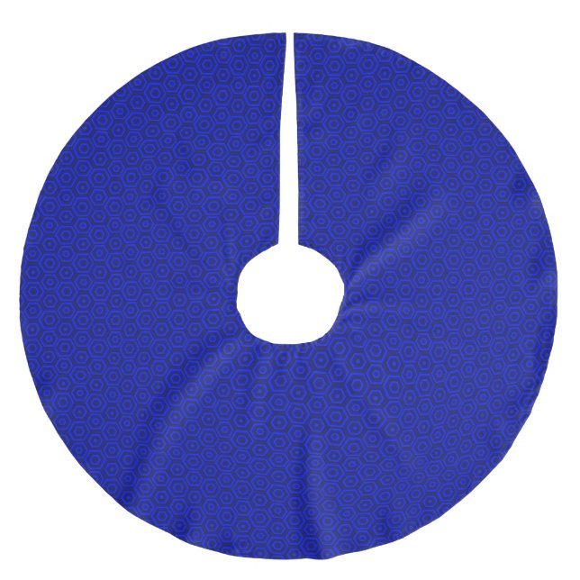 Jupon De Sapin En Polyester Brossé Hexagones bleus imbriqués (Devant)