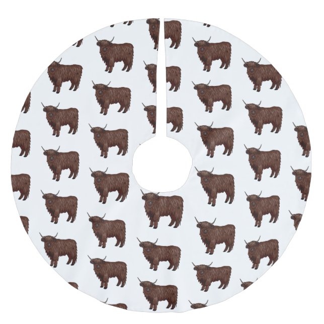 Jupon De Sapin En Polyester Brossé Highland cow (Devant)