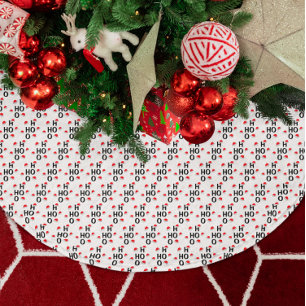 Jupon De Sapin En Polyester Brossé Ho Ho Ho : Joyeux Noël
