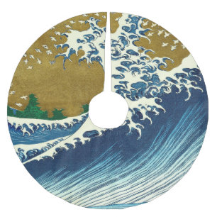 Jupon De Sapin En Polyester Brossé Hokusai Big Wave Japon Art japonais