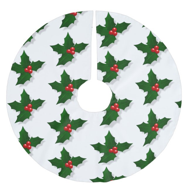 Jupon De Sapin En Polyester Brossé Holly Berries (Devant)