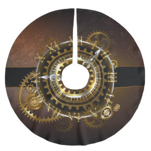 Jupon De Sapin En Polyester Brossé Horloge Steampunk avec des engrenages anciens