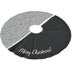Jupon De Sapin En Polyester Brossé Houndstooth géométrique moderne Motif noir blanc