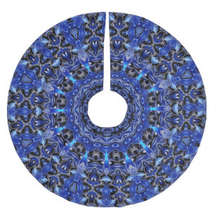 Jupon De Sapin En Polyester Brossé Housse d'arbre décorative bleue
