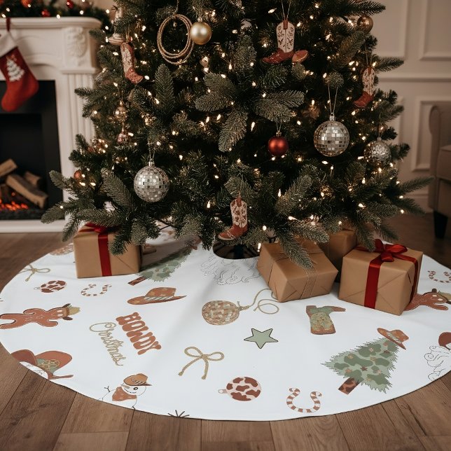 Jupon De Sapin En Polyester Brossé Howdy Christmas Western Cowboy (Créateur téléchargé)