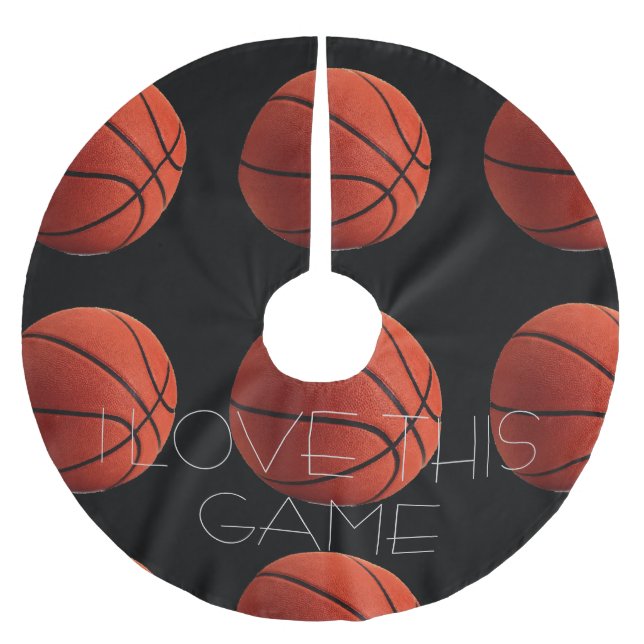 Jupon De Sapin En Polyester Brossé I Love Basketball Close Up (Devant)