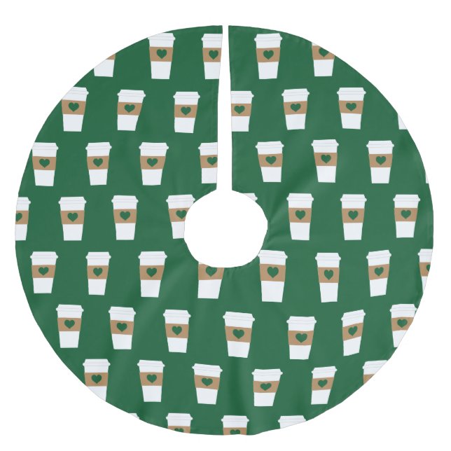 Jupon De Sapin En Polyester Brossé I Love Coffee Coffee Disposable Cup (Devant)