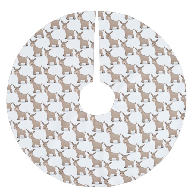 Jupon De Sapin En Polyester Brossé Illustration d'âne miniature joyeux (Devant)