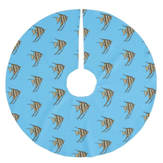 Jupon De Sapin En Polyester Brossé Illustration d'angelfish (Devant)