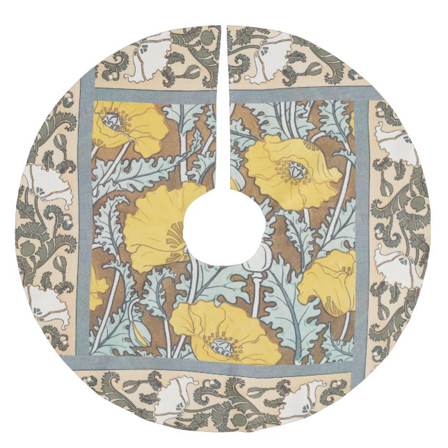 Jupon De Sapin En Polyester Brossé illustration d'art pavot fleur jaune (Devant)