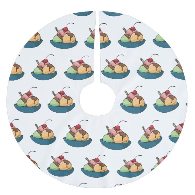 Jupon De Sapin En Polyester Brossé Illustration de crème glacée (Devant)